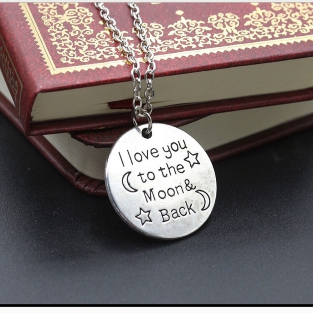 Moon and Back Simple Dainty Silver Necklace